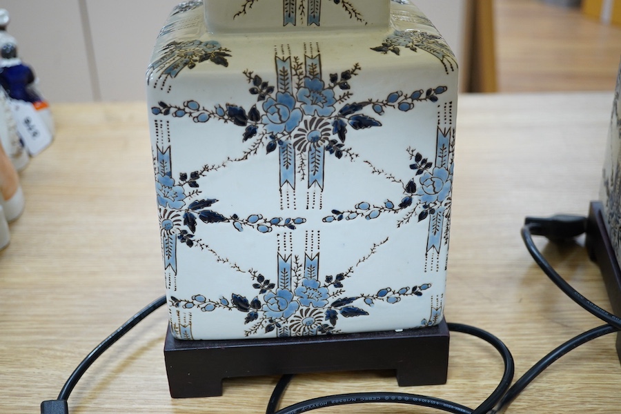 A pair of contemporary decorative lamps. Condition - good, not tested